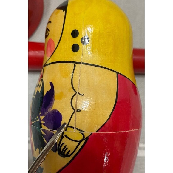 Vtg Russian Nesting Dolls set of 5 Dolls Made in USSR - Picture 8 of 12